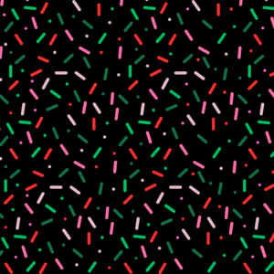 Sugar Rush Sprinkles Bold Black wrapping paper