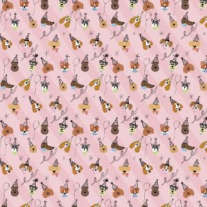 HapPuppy Party Pink wrapping paper