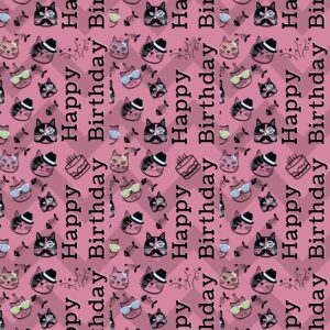Happy Cat Birthday (Pink) Wrapping Paper