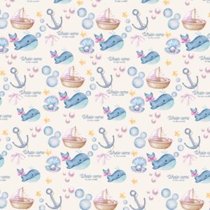 Whale-come to the World pink wrapping paper