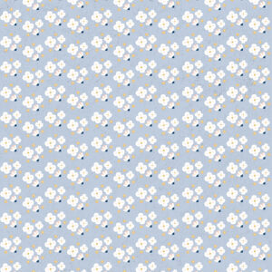 Blue Blossom Wrapping paper - Airy White floral wrapping paper