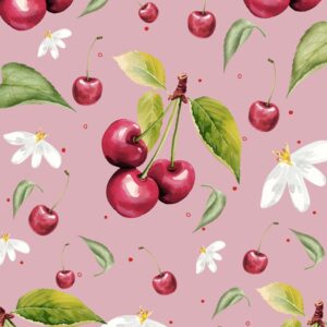 cherry wrapping paper, pink wrapping paper, birthday gift wrap, bridal shower wrapping paper