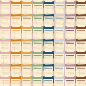 Stacked library cards in Blush